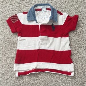 Polo Ralph Lauren Red and White Striped Kids Polo Shirt